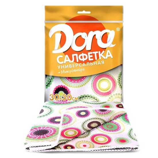 Салфетка из микрофибры Dora с цветным рисунком 30х30см