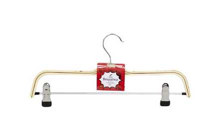 Вешалка для одежды деревянная 37см, с прищепками