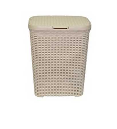 Корзина для белья "Ротанг" 40л. с крышкой (латте) (то)