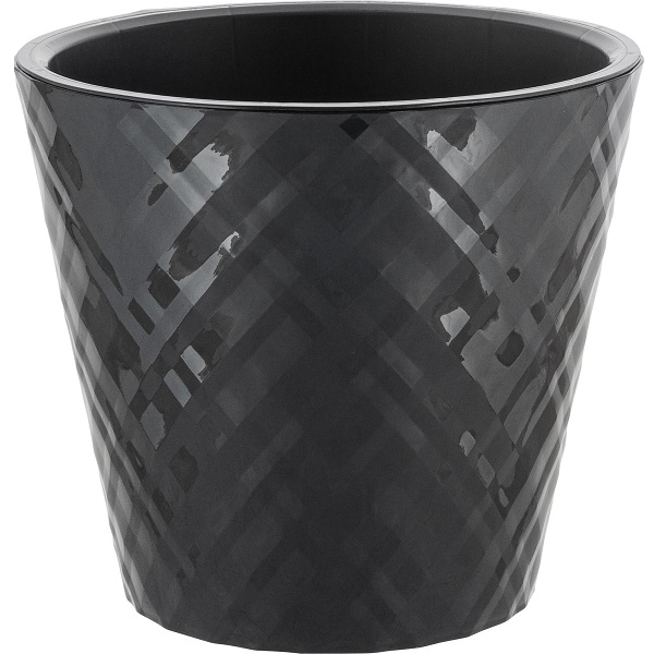 Горшок для цветов Manhattan D190мм, 3,3л c дренажной вставкой оникс (то)