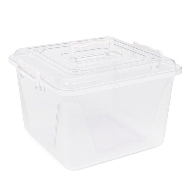 Контейнер квадратный с ручками 15л (прозрачный)(то)