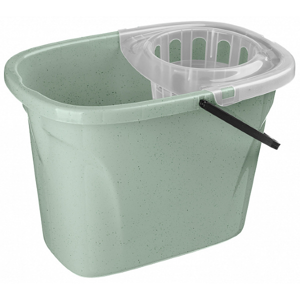Ведро "Greenland" прямоугольное 8л с отжимом МОП (зеленый флэк)