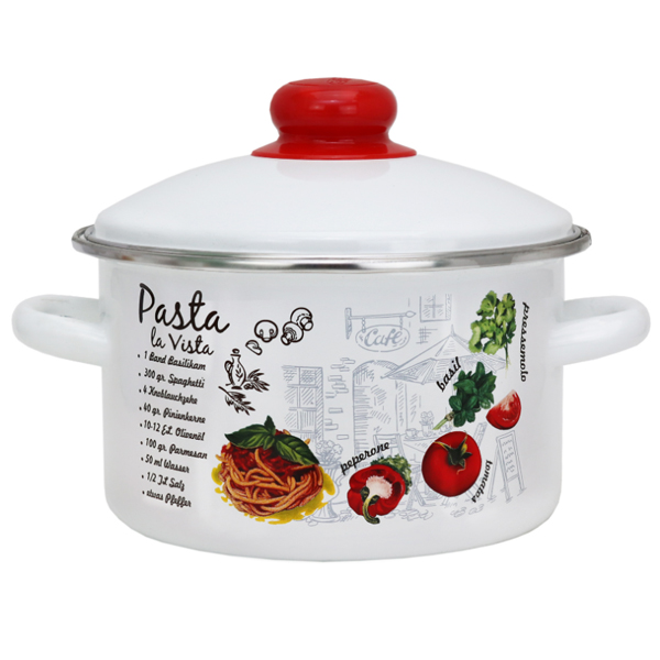 Кастрюля эмал цил Паста 3,0л мет/об