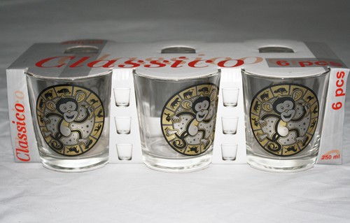 Набор стаканов 6шт. 250 мл "Ода"  Обезьянки гороскоп