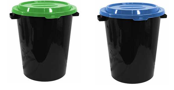 Бак 90л  (Чёрный с цветной крышкой)