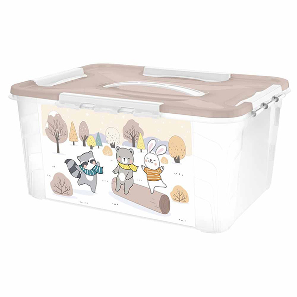 Ящик универсальный с декором 390х290х180мм 15,3л (белый)(то)