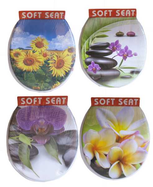 Сиденье для унитаза мягкое МИКС 2 (4дизайна)