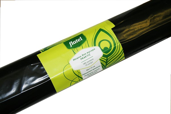 Мешок для мусора ПРАКТИК 180л, 10 шт. в рулоне пов. прочн 27мкм