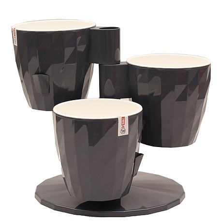 Кашпо RUBY Трио 1л Антрацит