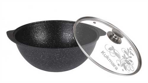 Казан а/пр литой 3,5л д/плова стекл/кр Темный мрамор