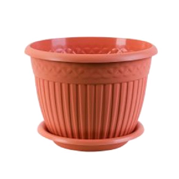 Кашпо Византия с блюдцем 15л Карамельный