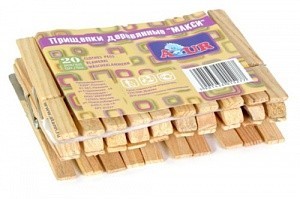 Прищепки Азур Макси деревянные 20шт.