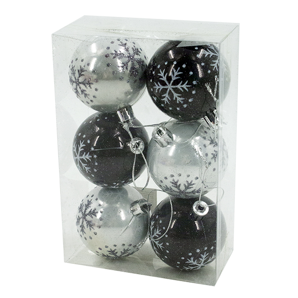 Шарики елочные 6см набор 6шт