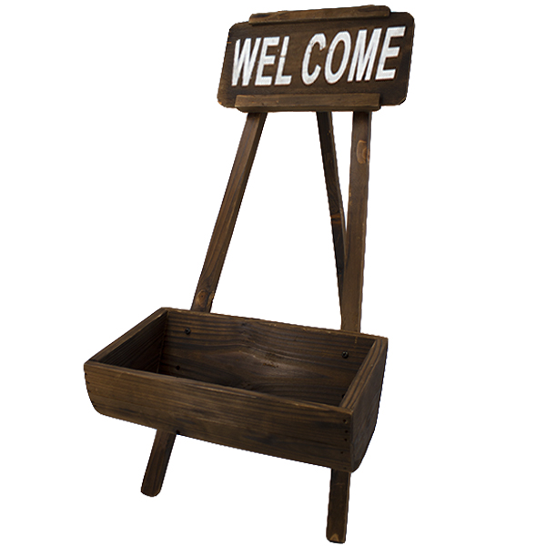 Кашпо деревянное в комплекте со стойкой WELCOME h-75см Кашпо деревянное в комплекте со стойкой WELCOME h-75см