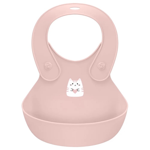 Нагрудник детский с декором 280x216x50мм (светло-розовый)(то)