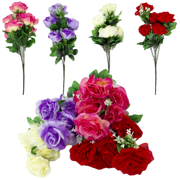 Букет искусственный РОЗА 7 цветков h-50см