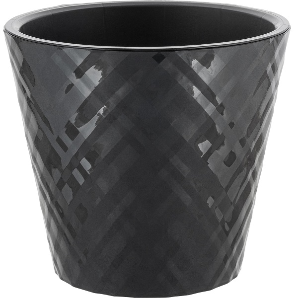 Горшок для цветов Manhattan D280мм 11л c дренажной вставкой оникс (то)