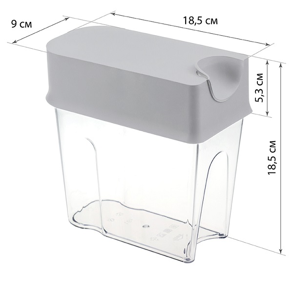 Емкость для сыпучих продуктов ФОЛД 1,6л (смоки) (то) Емкость для сыпучих продуктов ФОЛД 1,6л (смоки) (то)