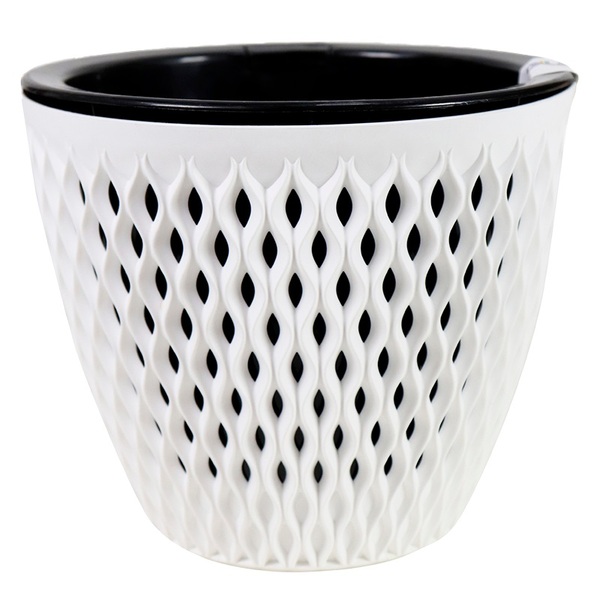 Кашпо Версаль 3л Белый/Чёрный