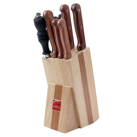 Набор ножей, 5шт,+ножницы+мусат+подставка  MARVEL