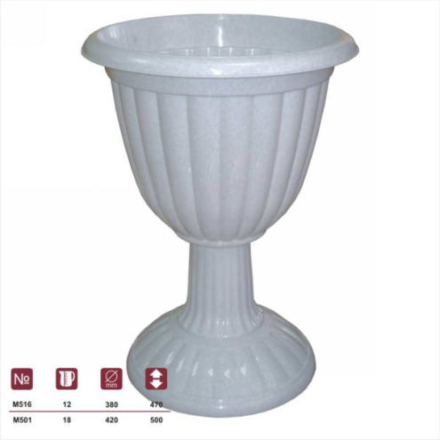 Вазон "Жасмин" 18л. на выс. ножке (белый)