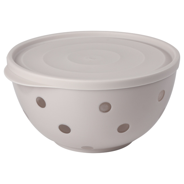 Салатник двухцветный Sens 1,4л с крышкой (платина) (то)