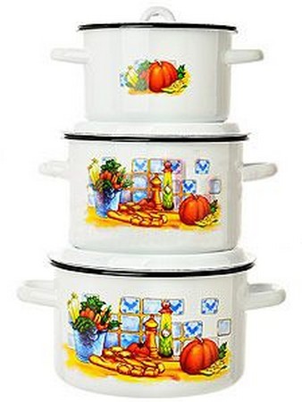 Набор №33  кастрюль цилиндр.ДАЧНАЯ 1,5/2,9/3,9л