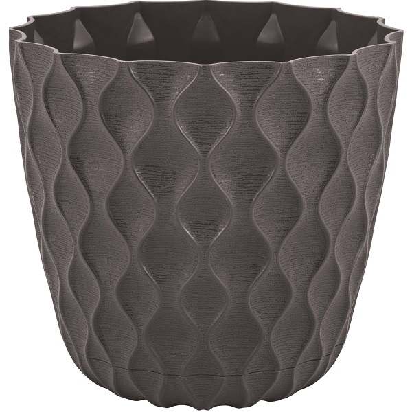Горшок для цветов Wave D115мм с дренажной сеткой 0,65л горький шоколад (то)