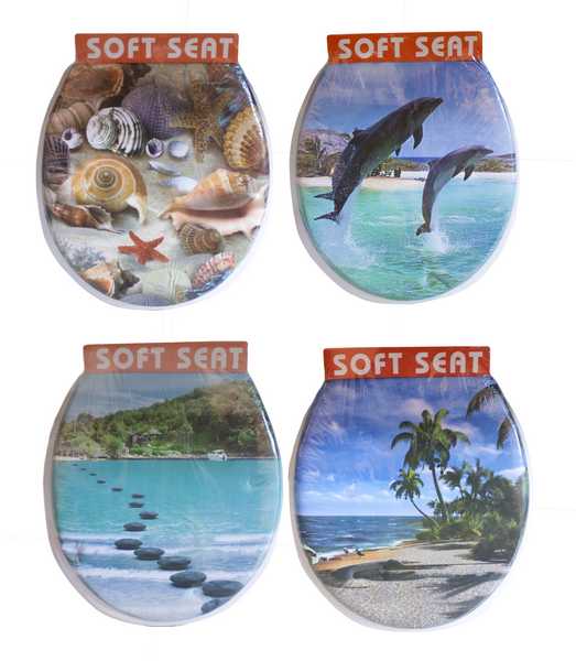 Сиденье для унитаза мягкое МИКС 1 (4дизайна)