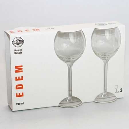 Набор из 3-х бокалов на ножке "Эдем" 280  мл