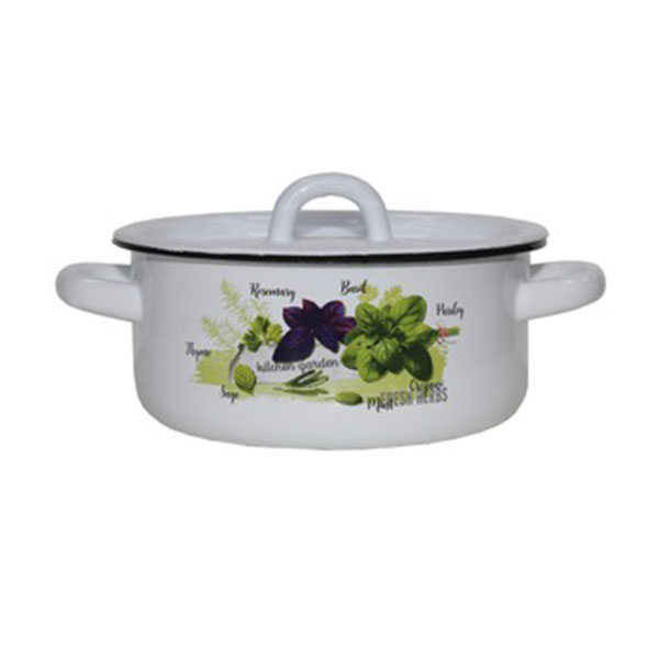 Кастрюля эмал  1,5л   01-1608/4М-Базилик Эмаль SELECT