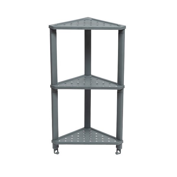 Полка угловая VIKEA подвесная 3-х ярусная (серый) (то)