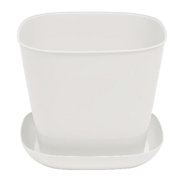 Кашпо квадратное 7,3л. с поддоном (белый)