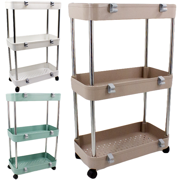 Этажерка 3-х ярусная 41*21*63см (пластик, металл)