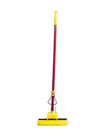 Швабра PVA 27см, однороликовый отжим, металл ручка 100см