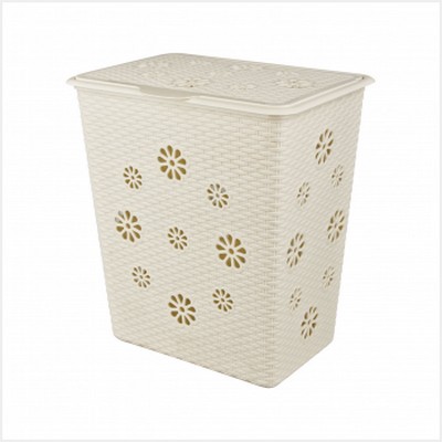 Корзина для белья "Плетенка" 60л прямоугольная (слоновая кость)(то)