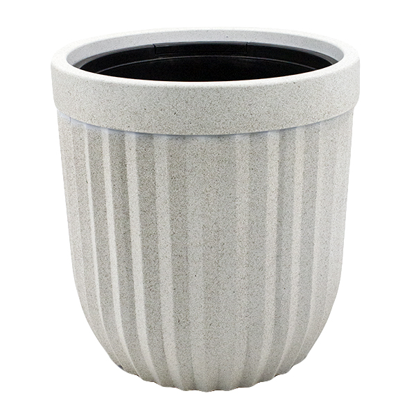 Кашпо пластиковое МРАМОР Ø-35см h-37см, с контролем уровня воды