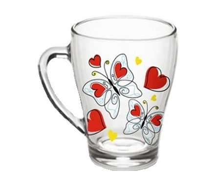 Кружка "Бабочки с сердечками" серия  "Грация" 250 мл