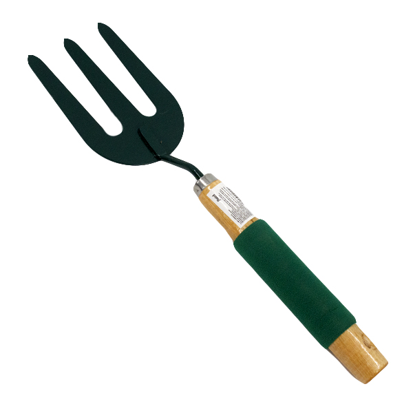 Инструмент садовый 30см ВИЛКА (деревянная ручка-антистресс цветная)