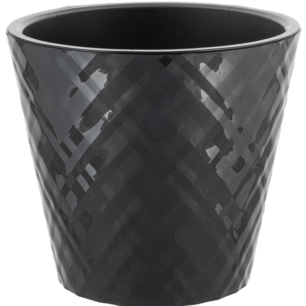 Горшок для цветов Manhattan D125мм, 1л c дренажной вставкой оникс (то)