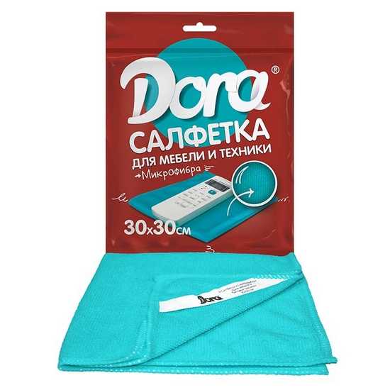 Салфетка из микрофибры Dora для мебели и бытовой техники 30х30см