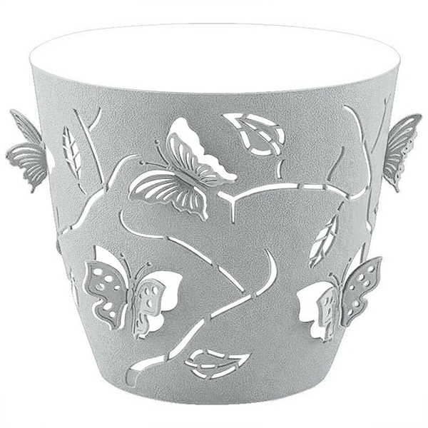 Горшок для цветов Plast Team Butterflies 0,7л D115мм круглый серый шторм