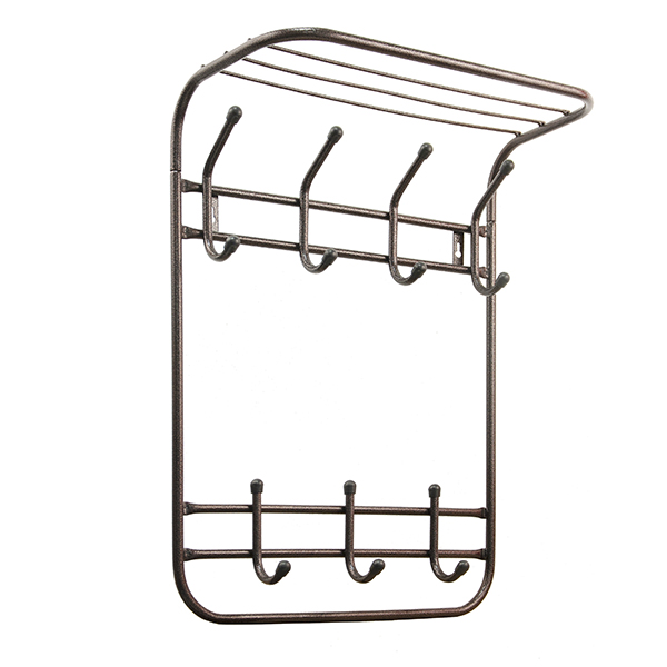 Вешалка настенная 2-х ярусная "Комфорт" 4/3 кр. арт.ВНК431 цв.медный антик