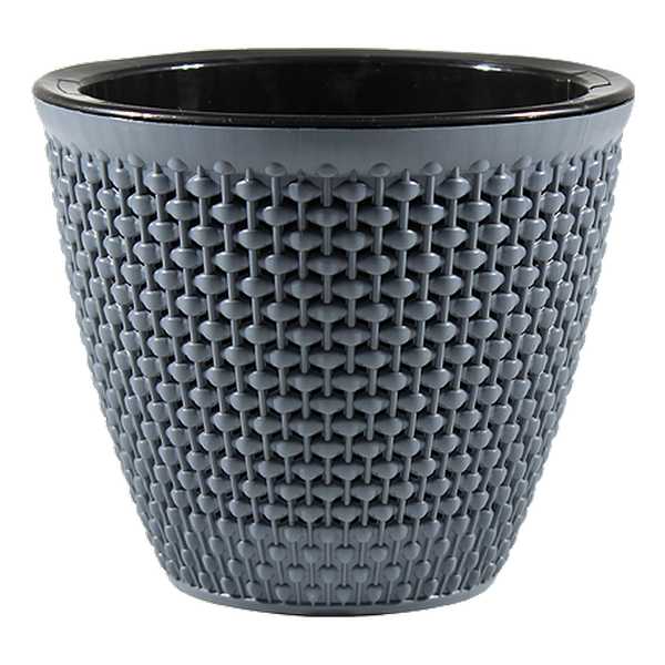 Кашпо Ротанг 1,6л Антрацит d15.5 h17см (КШ-6468)