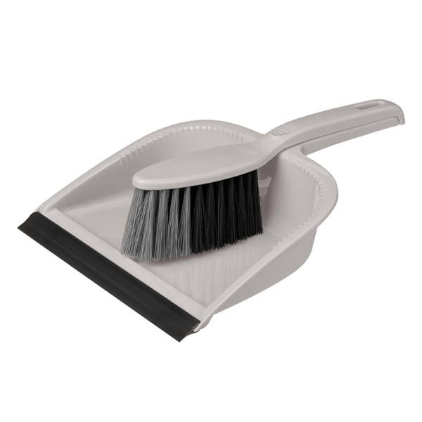 Комплект щетка-сметка "Rimo" с квадратным совком с кромкой (серый)