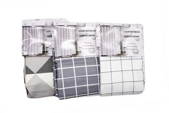 Штора для ванной комнаты 180*180см  диз. ГЕОМЕТРИЯ PES