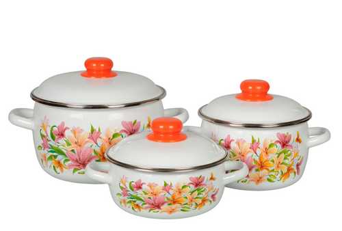 Набор из 3 пред.№07 "Лилии" сферич. 1,5л, 2л, 4л.