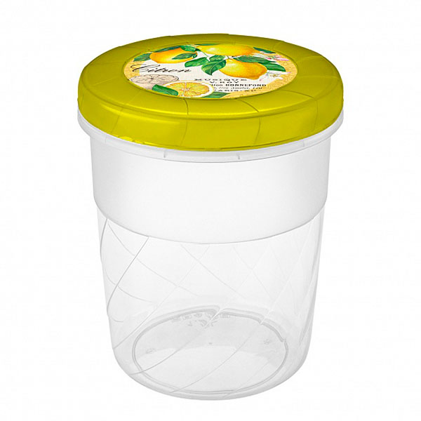 Банка с завинчивающейся крышкой 1,2л с декором (то)