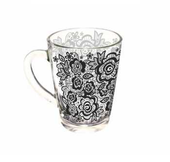 Кружка для чая 300 Капучино "Кружево черное"