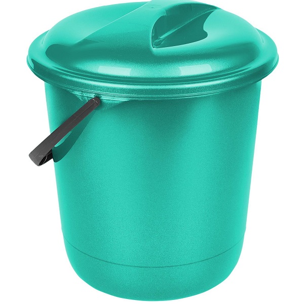 Ведро 7л Disco с крышкой аквамарин (то)